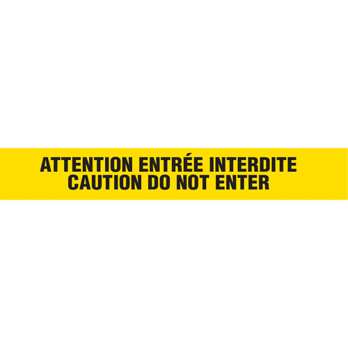 Rubans pour barricades, Bilingue, 3" la x 1000' lo, 3 mils, Noir sur jaune Canadian Safety Group Inc.
