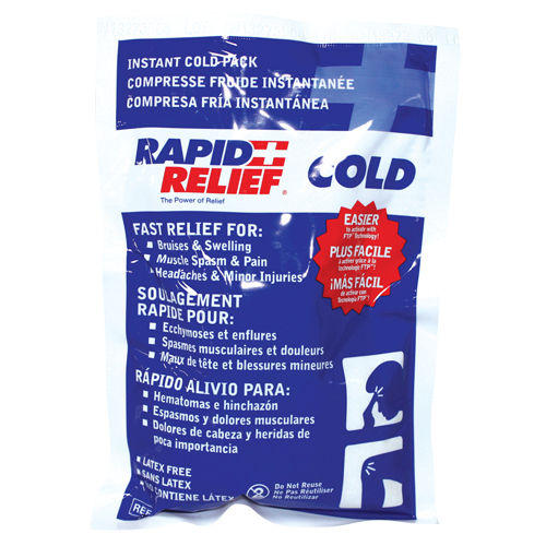 Compresse froide instantan&eacute;e Rapid Relief, Froid, Utilisation unique, 5" x 9" Canadian Safety Group Inc.