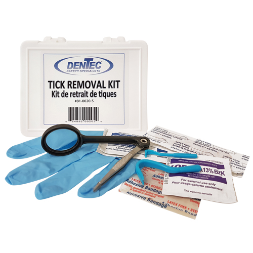 Ensemble de s&eacute;curit&eacute; contre les tiques, Dispositif m&eacute;dical Classe 1, Boîte en plastique Canadian Safety Group Inc.