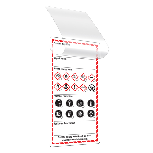 &eacute;tiquettes auto-plastifiantes pour le milieu de travail, Papier cartonn&eacute;, 3" la x 6" h, Anglais Canadian Safety Group Inc.