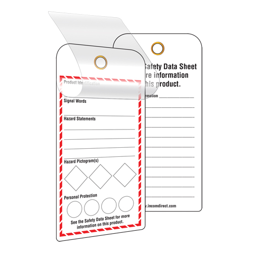 &eacute;tiquettes SGH auto-plastifiantes pour le milieu de travail, Papier cartonn&eacute;, 3" la x 6" h, Anglais Canadian Safety Group Inc.