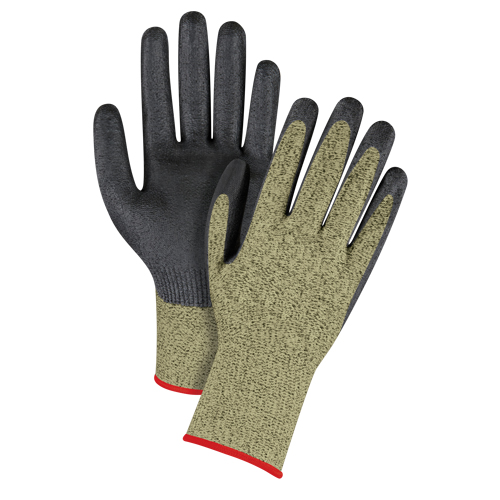 Black & Yellow Seamless Stretch Cut-Resistant Gloves, Size Small/7, 13 Gauge, Foam Nitrile Coated, Aramid Shell, ASTM ANSI Level A6 Canadian Safety Group Inc.
