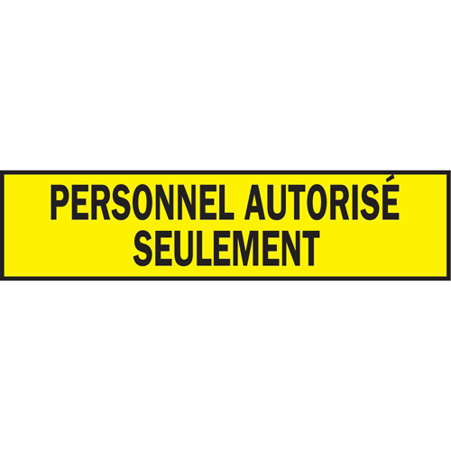 Ruban de signalisation pour barricade, Français, 3" la x 200' lo, 3,5 mils, Noir sur jaune Canadian Safety Group Inc.