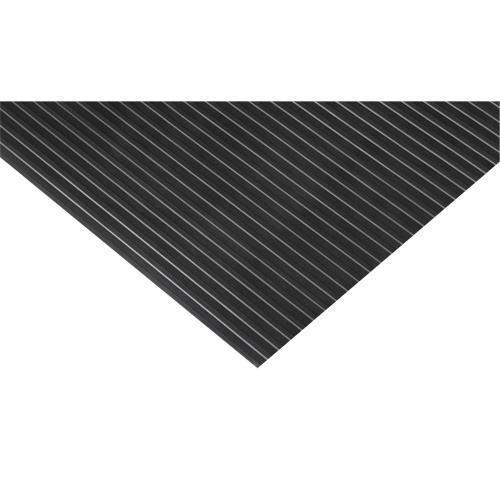 Wide-Ribbed Matting, Wiper, 3' x 75' x 1/8", Black Canadian Safety Group Inc.
