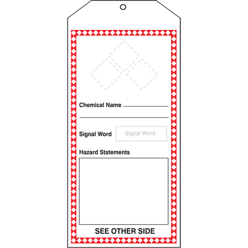 GHS Jumbo Tags, Cardstock, 3-7/8" W x 8-1/2" H, English Canadian Safety Group Inc.