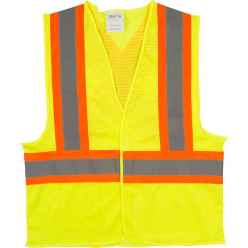 Traffic Safety Vest, High Visibility Lime-Yellow, Medium, Polyester Canadian Safety Group Inc.