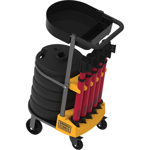 Chariot de transport avec plateau pour barri&egrave;re PLUS, 75' lo, M&eacute;tal, Jaune Canadian Safety Group Inc.