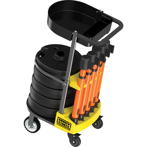 Chariot de transport avec plateau pour barri&egrave;re PLUS, 75' lo, M&eacute;tal, Orange Canadian Safety Group Inc.