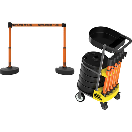 Chariot de transport avec plateau pour barri&egrave;re PLUS, 75' lo, M&eacute;tal, Orange Canadian Safety Group Inc.