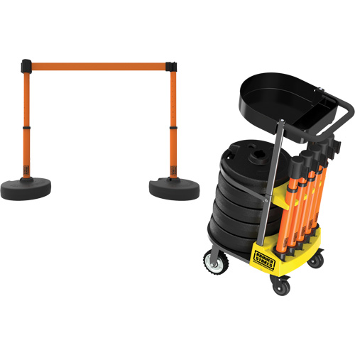 Chariot de transport avec plateau pour barri&egrave;re PLUS, 75' lo, M&eacute;tal, Orange Canadian Safety Group Inc.