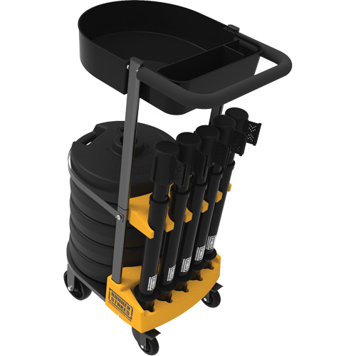 Chariot de transport avec plateau pour barri&egrave;re PLUS, 75' lo, M&eacute;tal, Noir Canadian Safety Group Inc.
