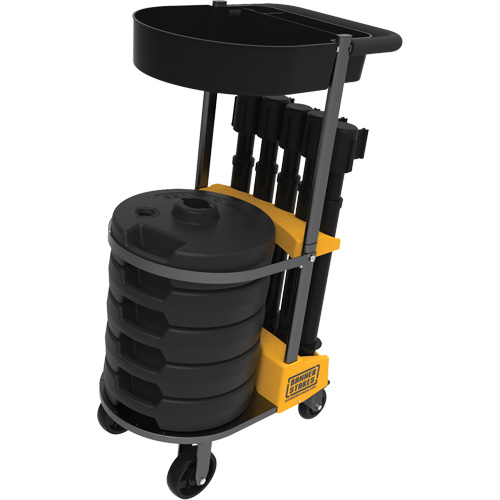 Chariot de transport avec plateau pour barri&egrave;re PLUS, 75' lo, M&eacute;tal, Noir Canadian Safety Group Inc.