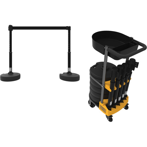 Chariot de transport avec plateau pour barri&egrave;re PLUS, 75' lo, M&eacute;tal, Noir Canadian Safety Group Inc.