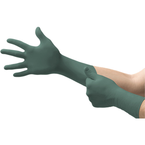 Dura Flock Gloves, Small, Nitrile, 8-mil, Powder-Free, Green Canadian Safety Group Inc.