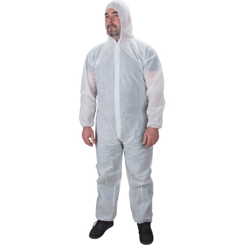 Combinaisons &agrave; capuchon, Moyen, Blanc, Polypropyl&egrave;ne Canadian Safety Group Inc.