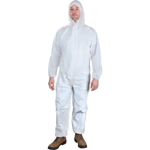 Combinaisons &agrave; capuchon, Moyen, Blanc, Microporeux Canadian Safety Group Inc.