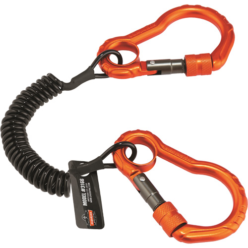 Longe porte-outils Squids 3166, Spirale, Mousqueton double Canadian Safety Group Inc.