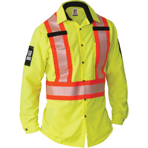 Chemise &agrave; manches longues haute visibilit&eacute; ind&eacute;chirable, Polyester, 2T-Grand, Jaune lime haute visibilit&eacute; Canadian Safety Group Inc.