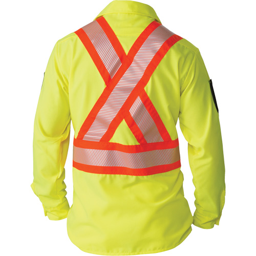Chemise &agrave; manches longues haute visibilit&eacute; ind&eacute;chirable, Polyester, 2T-Grand, Jaune lime haute visibilit&eacute; Canadian Safety Group Inc.