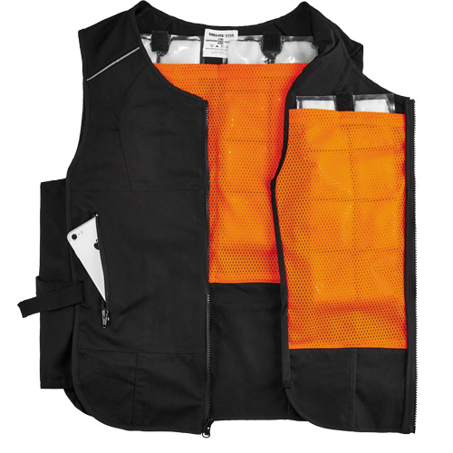 Chill-Its&reg; 6260 Lightweight Phase Change Cooling Vest with Packs, Small/Medium, Black Canadian Safety Group Inc.