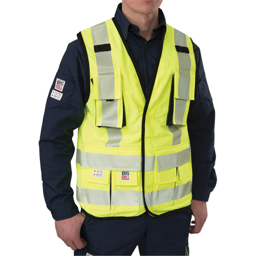Veste antid&eacute;chirure pour arpenteur, Jaune lime haute visibilit&eacute;, Petit, Polyester Canadian Safety Group Inc.