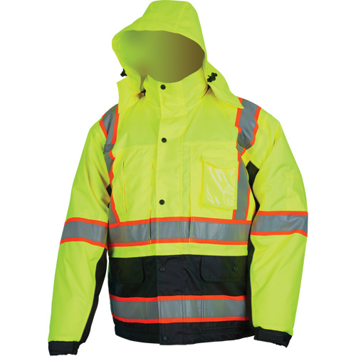 Insulated High Visibility Jacket, Polyester/Polyurethane, High Visibility Lime-Yellow, Small Canadian Safety Group Inc.