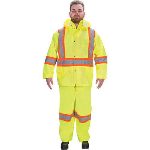 RZ1000 Rain Suit, Polyester, Medium, High Visibility Lime-Yellow Canadian Safety Group Inc.