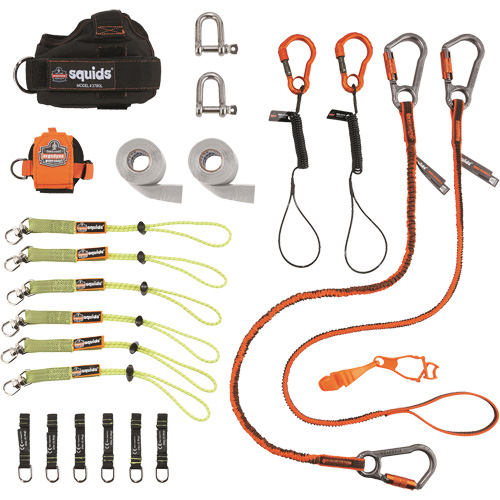 Trousse de longes de fixation d'outils pour monteurs de charpentes m&eacute;talliques et poseurs d'acier 3186 Squids Canadian Safety Group Inc.