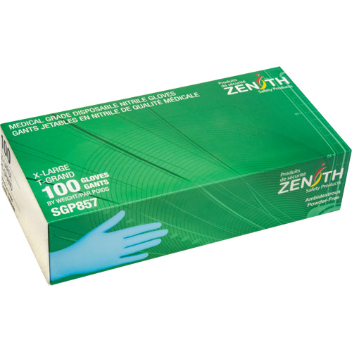 Puncture-Resistant Medical-Grade Disposable Gloves, X-Large, Nitrile, 3.5-mil, Powder-Free, Blue, Class 2 Canadian Safety Group Inc.