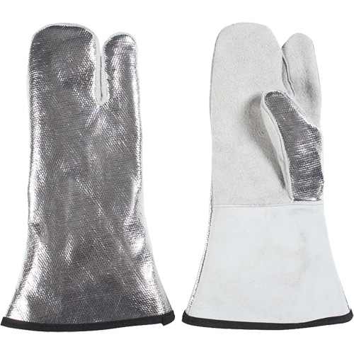 Mitaine &agrave; 3 doigts r&eacute;sistant &agrave; la chaleur, Aluminis&eacute;/Kevlar/Cuir, Taille unique, Prot&egrave;ge jusqu'&agrave; 650°F (343°C) Canadian Safety Group Inc.