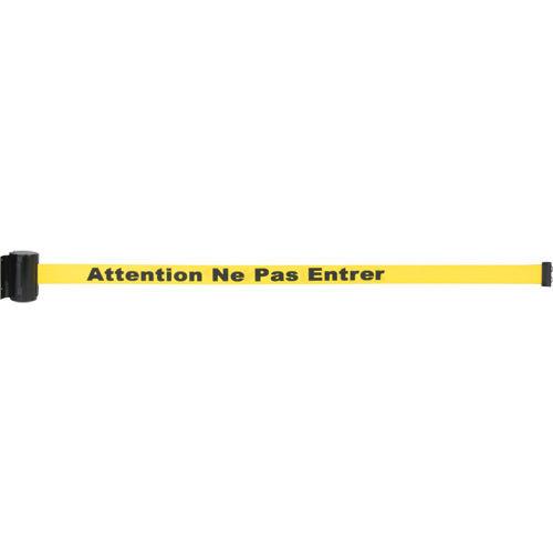 Wall Mount Barrier with Magnetic Tape, Steel, Screw Mount, 7', Yellow Tape Canadian Safety Group Inc.