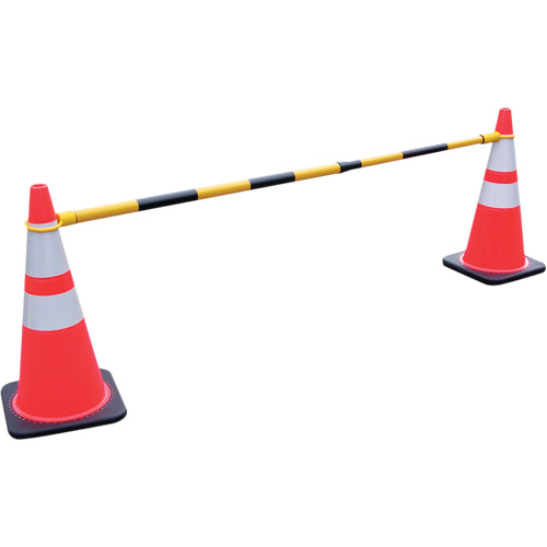 Retractable Cone Bar, 7'2" Extended Length, Black/Yellow Canadian Safety Group Inc.