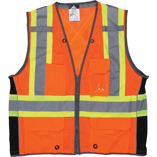 Surveyor Safety Vest, High Visibility Orange, Large, Polyester Canadian Safety Group Inc.