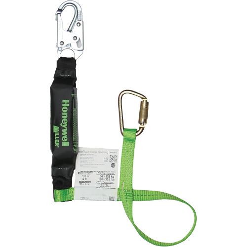 Miller&reg; HP Shock-Absorbing Lanyard, 4', Carabiner Center, Locking Snap Hook Leg Ends, Polyester Canadian Safety Group Inc.