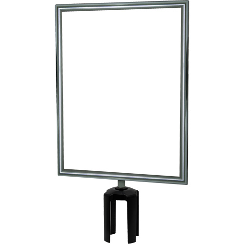 Porte-enseigne vertical robuste avec adaptateur pour poteaux Tensabarrier, Chrome poli Canadian Safety Group Inc.