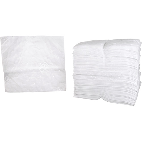 Feuilles absorbantes p&eacute;trochimiques, Huile seulement, 19" x 17", 38,7 gal. d'absorption Canadian Safety Group Inc.