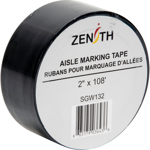 Aisle Marking Tape, 2" x 108', PVC, Black Canadian Safety Group Inc.
