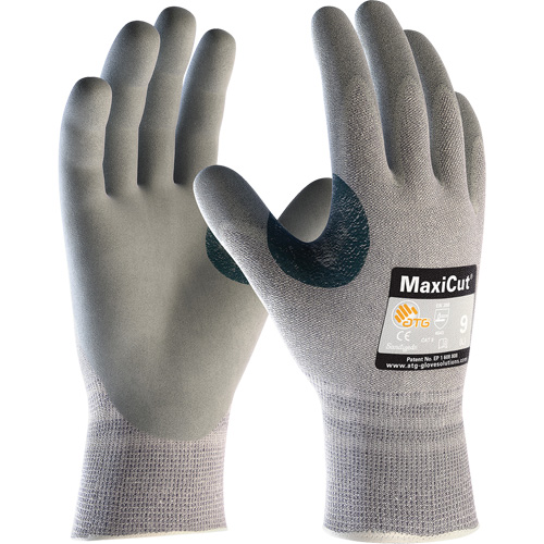 Gants r&eacute;sistants aux coupures en tricot sans coutures ATG MaxiCut 5, Taille T-petit, Calibre 13, Rev&ecirc;tement Mousse de nitrile, Enveloppe en Dyneema/Nylon, ASTM ANSI niveau A4/EN 388 niveau 4/EN 388 niveau C Canadian Safety Group Inc.