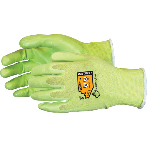 Gants &agrave; haute visibilit&eacute; en fibre de filament composite r&eacute;sistants aux coupures, Taille 5, Calibre 18, Rev&ecirc;tement Mousse de nitrile, Enveloppe en TenActiv, ANSI/ISEA 105 niveau 4 Canadian Safety Group Inc.