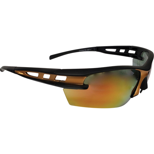 Lunettes de s&eacute;curit&eacute; Mango, Lentille Miroir orange, R&eacute;pond ou surpasse la norme CSA Z94.3 Canadian Safety Group Inc.