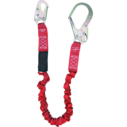 Longe amortisseuse interne ShockSorb, 6', Point d'ancrage &agrave; Crochet d'armature, Crochet mousqueton aux jambes, Polyester Canadian Safety Group Inc.