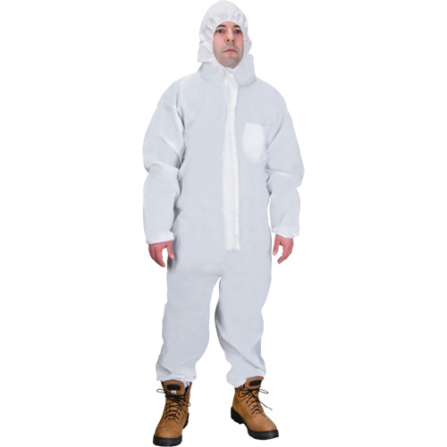 Hooded Coveralls, 4X-Large, White, SMS Canadian Safety Group Inc.