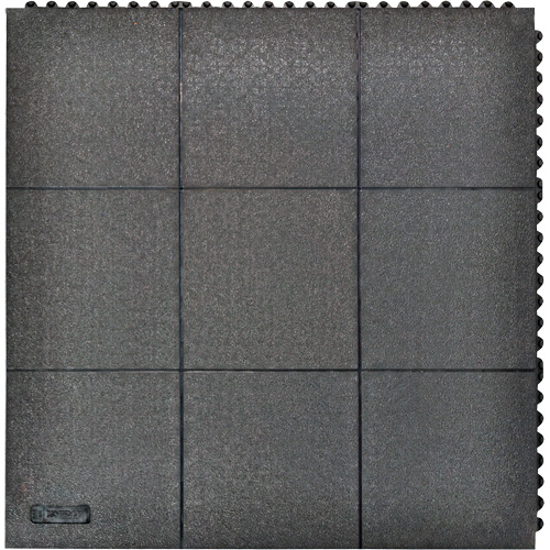 Cushion-Ease&reg; Interlocking Anti-Fatigue Mat, Pebbled, 3' x 3' x 3/4", Black, Natural Rubber Canadian Safety Group Inc.
