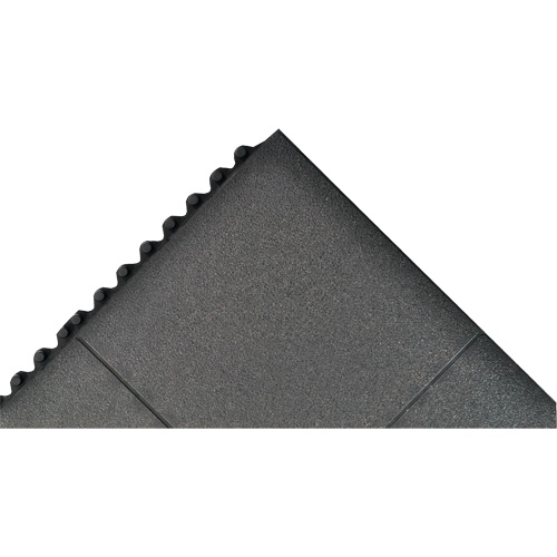 Cushion-Ease&reg; Interlocking Anti-Fatigue Mat, Pebbled, 3' x 3' x 3/4", Black, Natural Rubber Canadian Safety Group Inc.