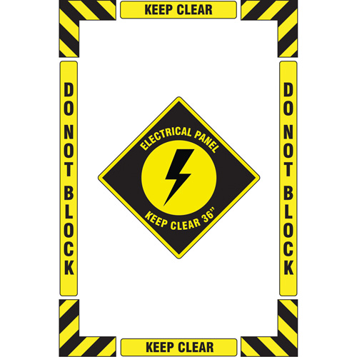 "Electrical Panel" Floor Marking Kit, Adhesive, English with Pictogram Canadian Safety Group Inc.