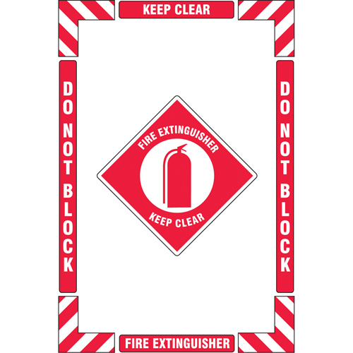 "Fire Extinguisher" Floor Marking Kit, Adhesive, English with Pictogram Canadian Safety Group Inc.