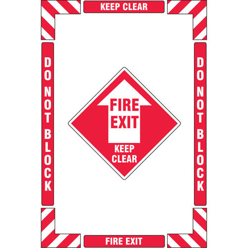 "Fire Exit" Floor Marking Kit, Adhesive, English with Pictogram Canadian Safety Group Inc.