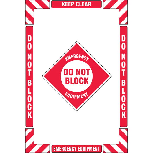 "Emergency Equipment" Floor Marking Kit, Adhesive, English with Pictogram Canadian Safety Group Inc.