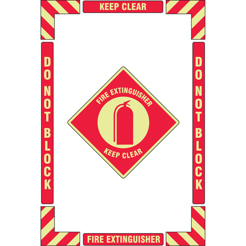 "Fire Extinguisher" Floor Marking Kit, Adhesive, English with Pictogram Canadian Safety Group Inc.