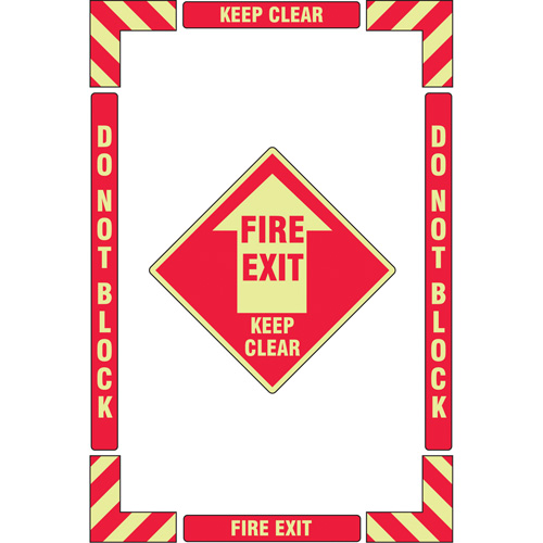 "Fire Exit" Floor Marking Kit, Adhesive, English with Pictogram Canadian Safety Group Inc.